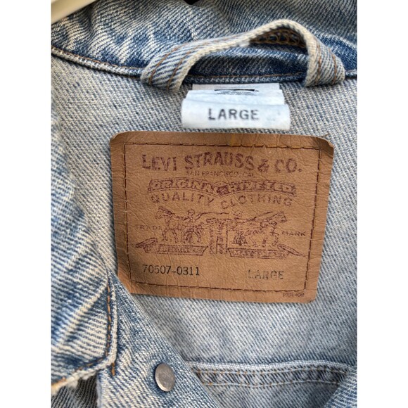 VTG Levi's 70507-0311 Men's Trucker Denim Jacket Size Large Distressed & Faded - Picture 3 of 10